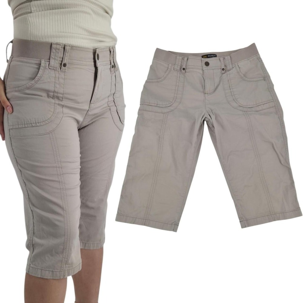 LEE Mid rise bermuda capri pants with pockets